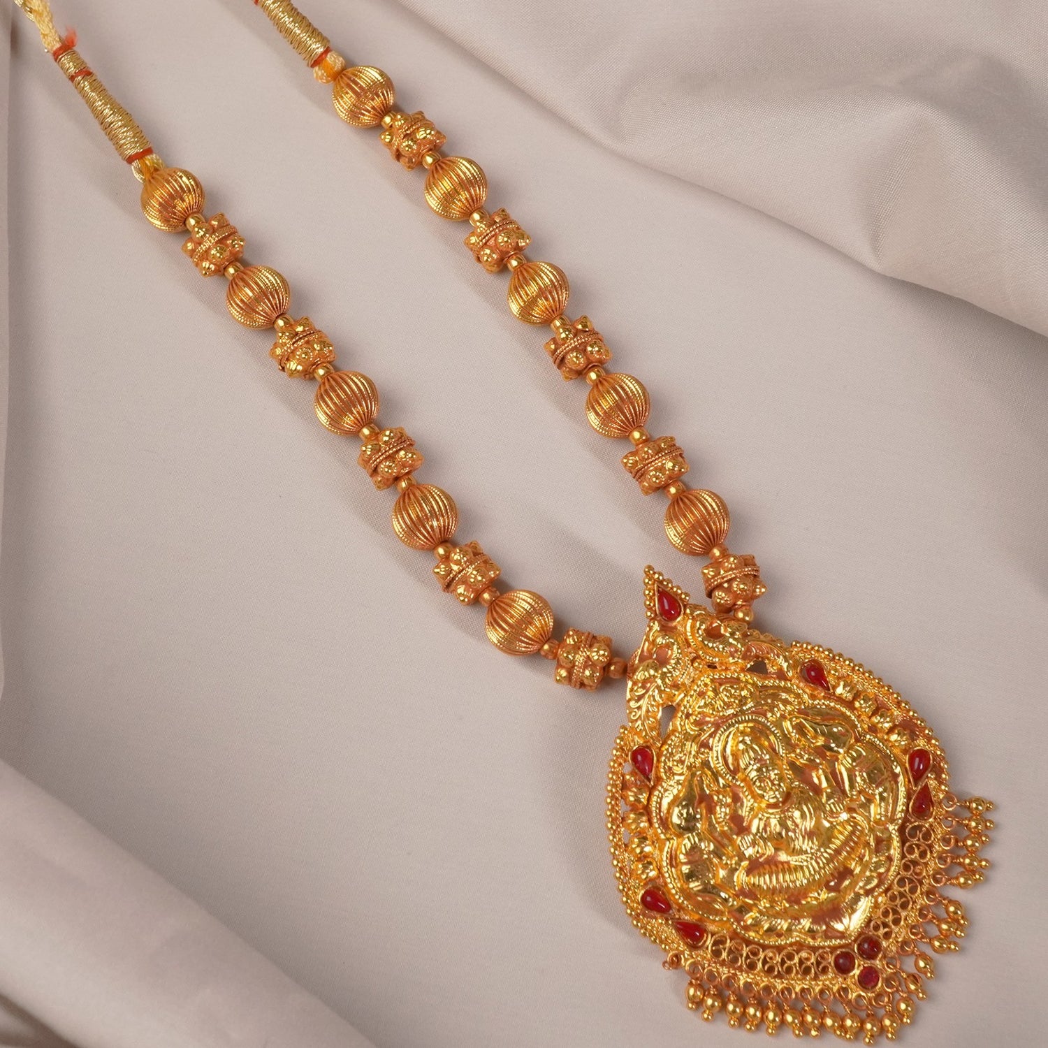 Gheru Finish Gold Plated Topra Mala Antique Pendant