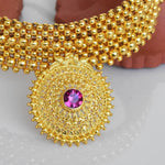 Thushi Patta Necklace Rava Peacock Pendal