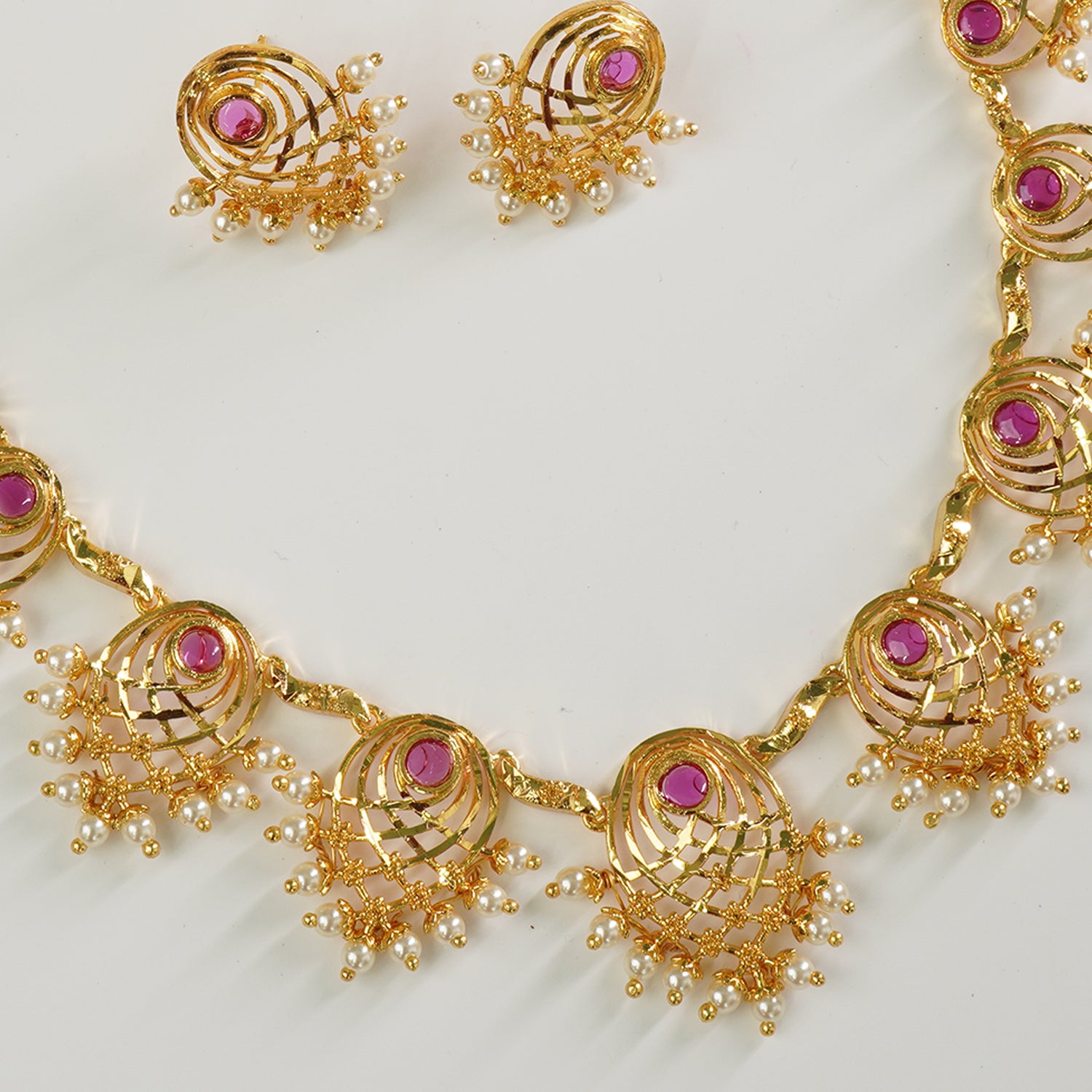 Premium Moti Shimpli Necklace Design With Earrings