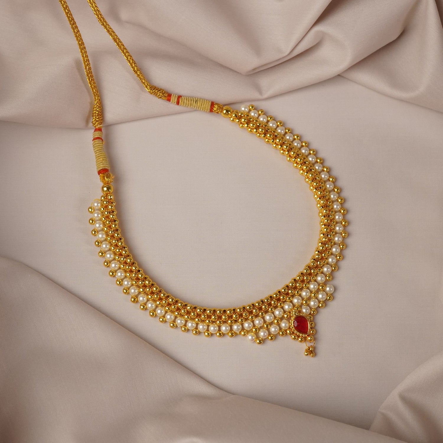 Traditional Kolhapuri Thushi Moti Necklace